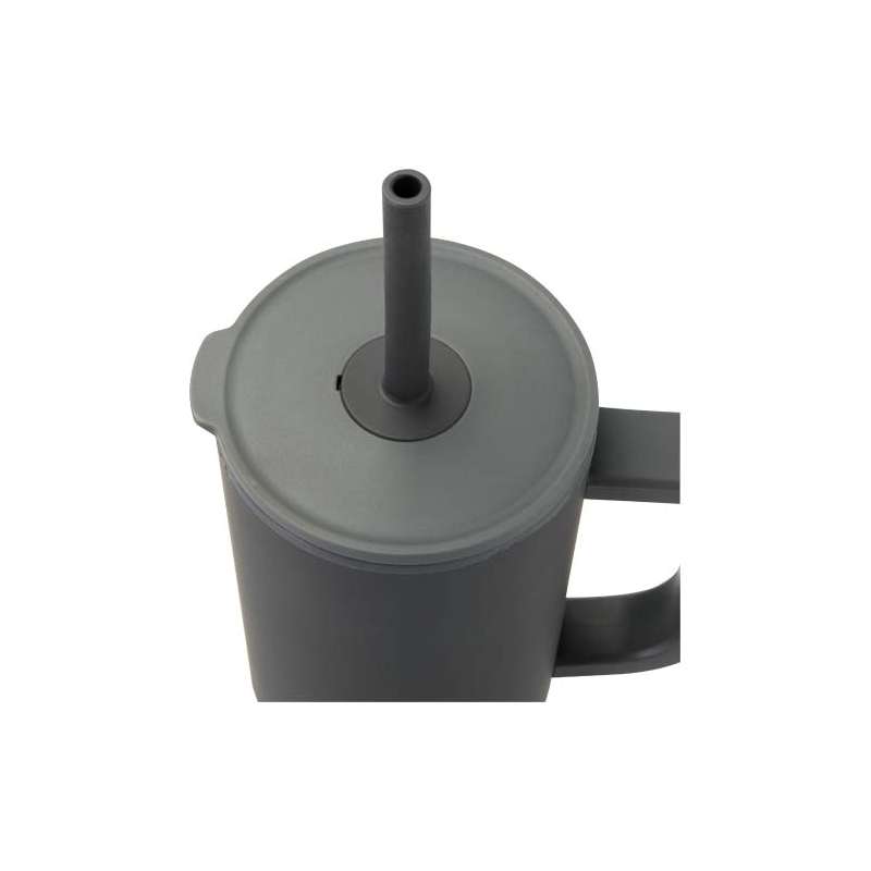 Bicchiere termico personalizzato con cannuccia in silicone - cod. P100867