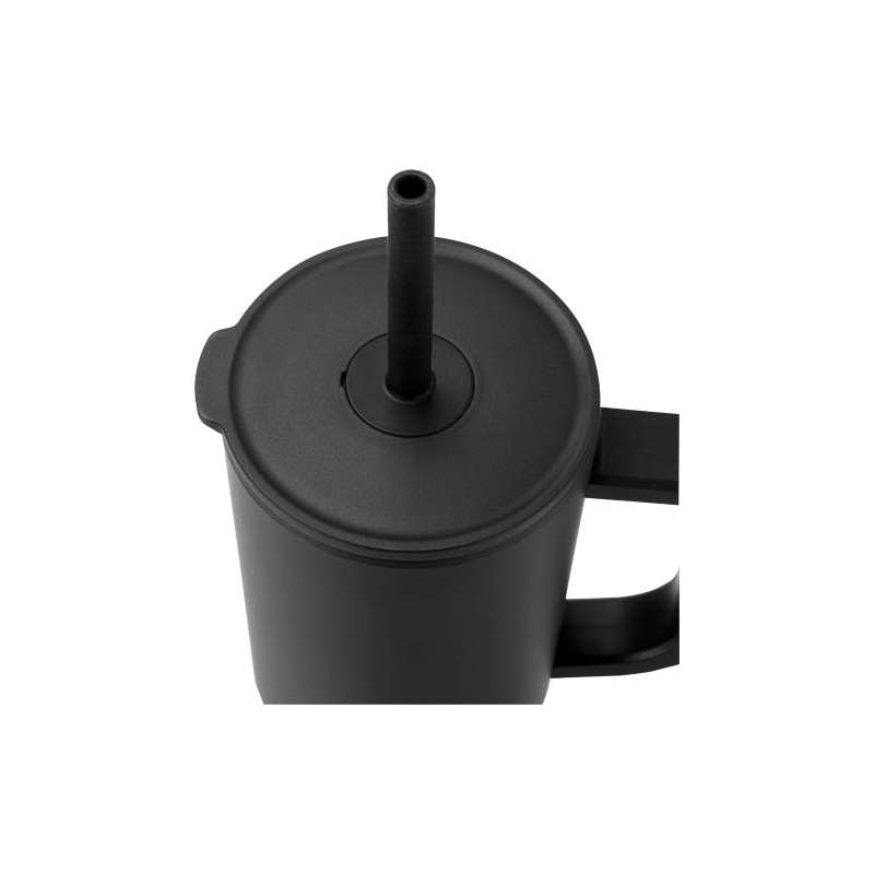 Bicchiere termico personalizzato con cannuccia in silicone - cod. P100867