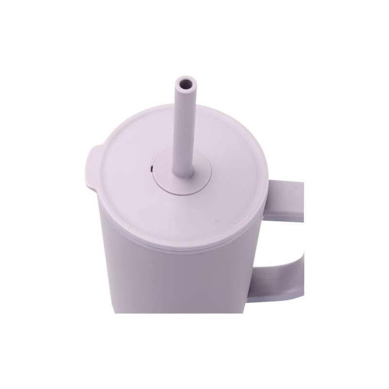 Bicchiere termico personalizzato con cannuccia in silicone - cod. P100867