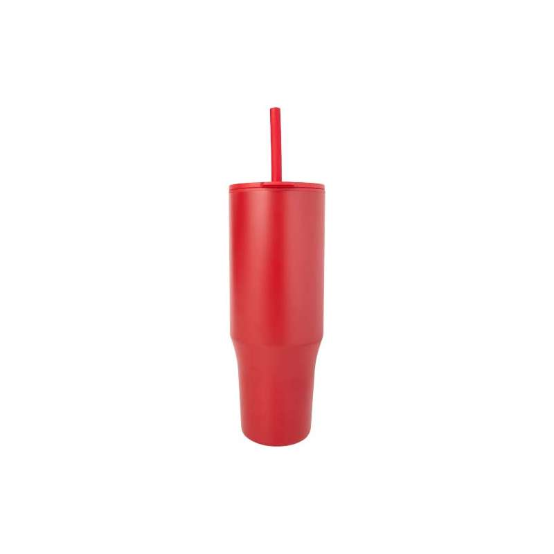Bicchiere termico personalizzato con cannuccia in silicone - cod. P100867