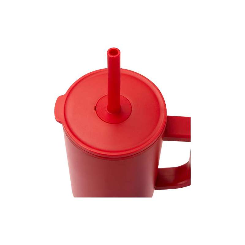 Bicchiere termico personalizzato con cannuccia in silicone - cod. P100867