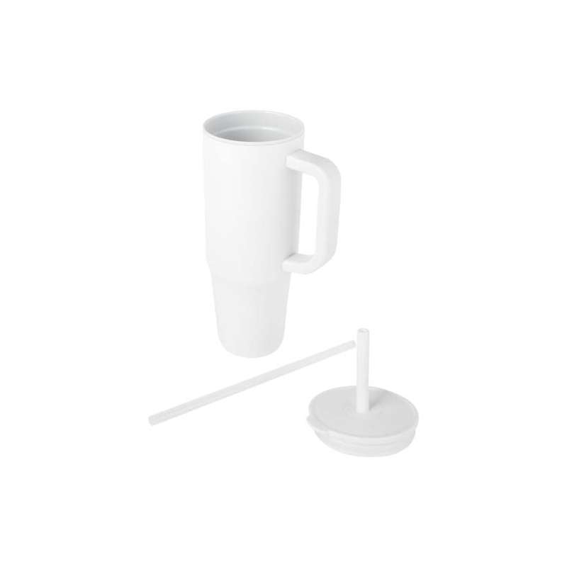 Bicchiere termico personalizzato con cannuccia in silicone - cod. P100867