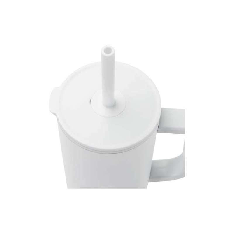 Bicchiere termico personalizzato con cannuccia in silicone - cod. P100867