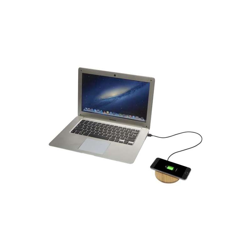 Stazione di ricarica wireless in bambù da 15 W Essence - cod. P124387
