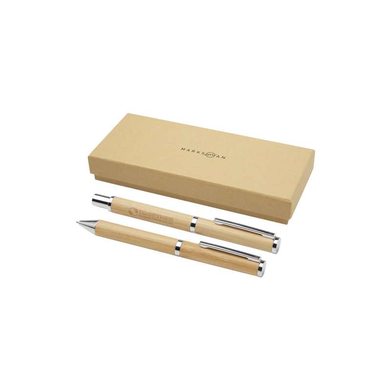 Set regalo con penna a sfera e penna roller in alluminio - cod. P107833