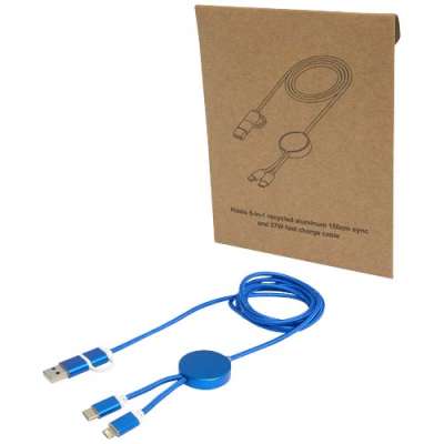 Cavo 5-in-1 in alluminio e plastica riciclata da 150 cm per la sincronizzazione dei dati e la ricarica rapida da - cod. P124425