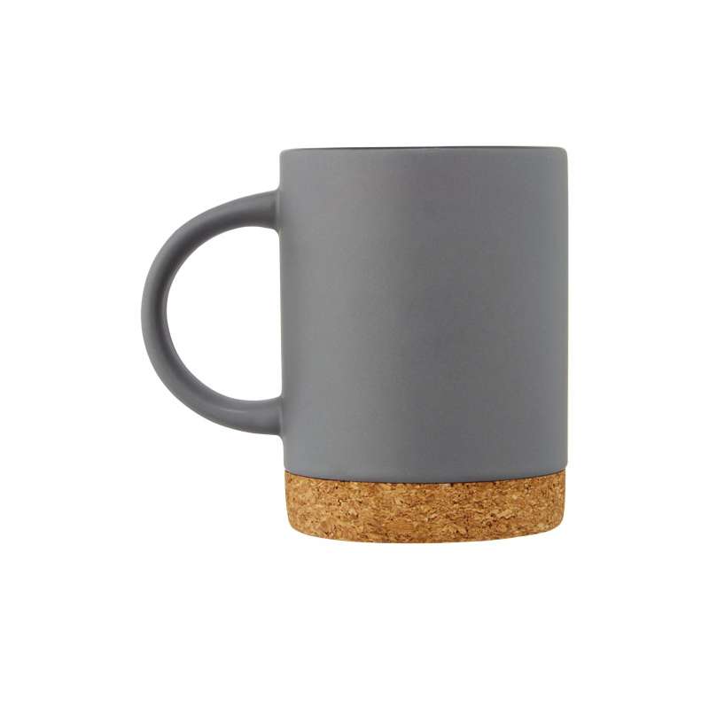 Tazza in ceramica con logo stampato da 425 ml con base in sughero - cod. P100901