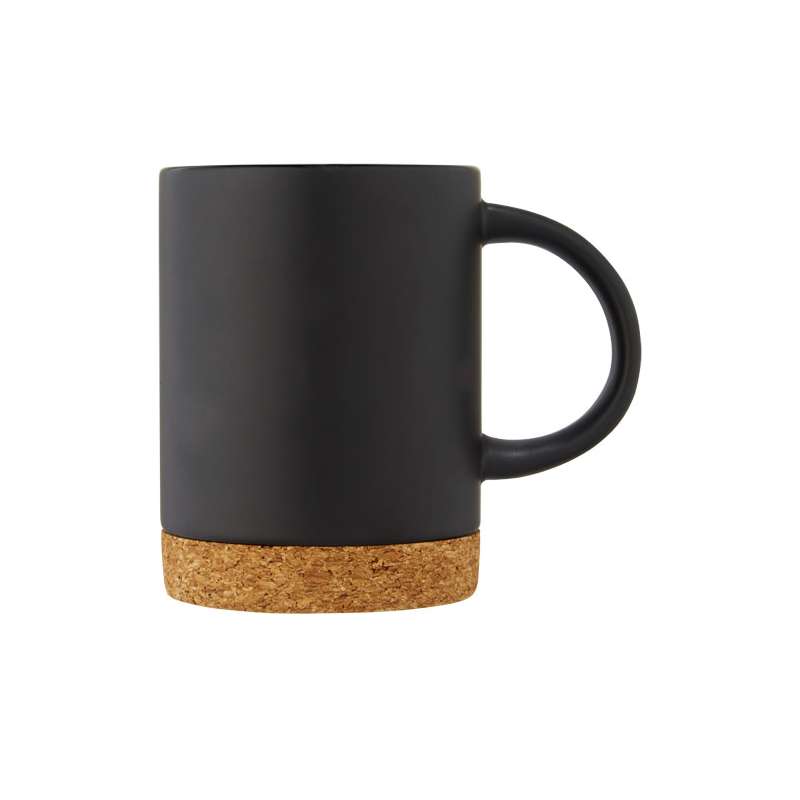 Tazza in ceramica con logo stampato da 425 ml con base in sughero - cod. P100901