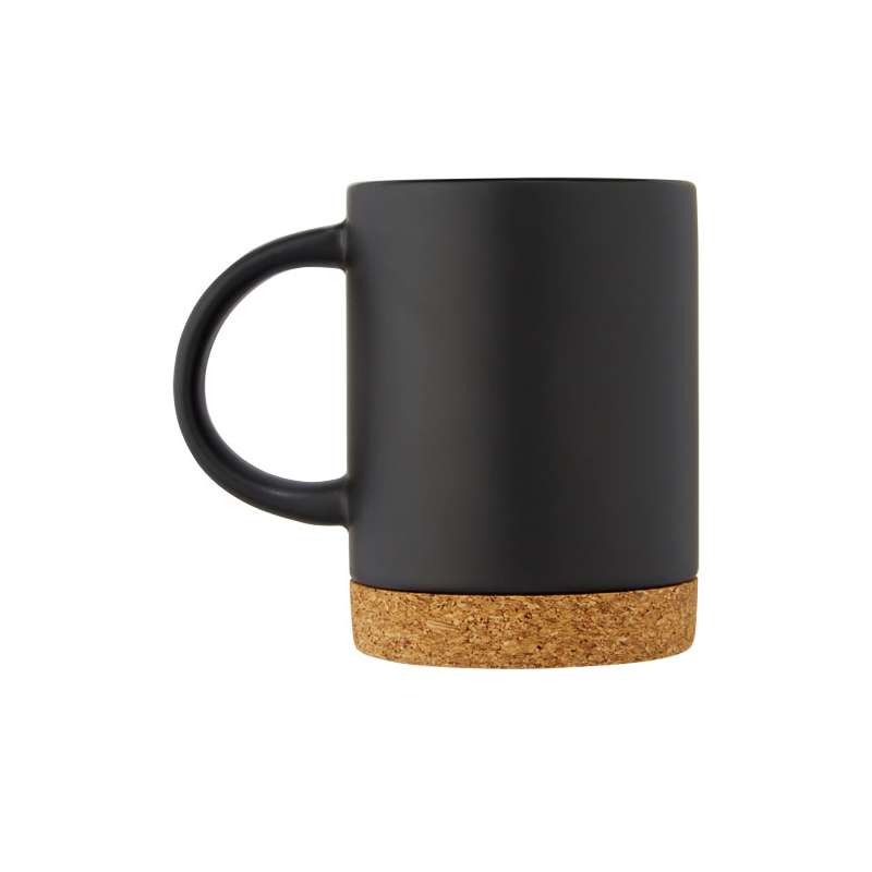 Tazza in ceramica con logo stampato da 425 ml con base in sughero - cod. P100901