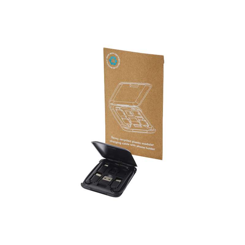 Cavo di ricarica con supporto per telefono con logo - cod. P124361