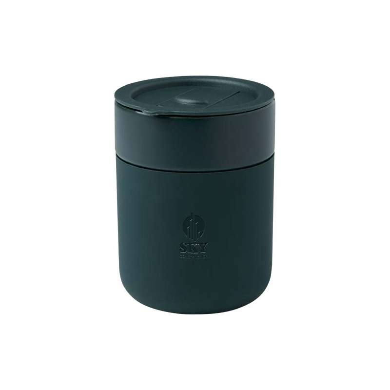 Bicchiere in ceramica con involucro in silicone e coperchio da 330 ml - cod. P100808