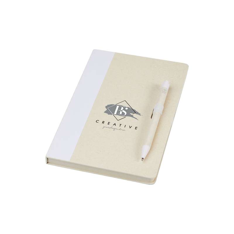 Blocco note A5 da 80 fogli a righe con penna a sfera - cod. P107811