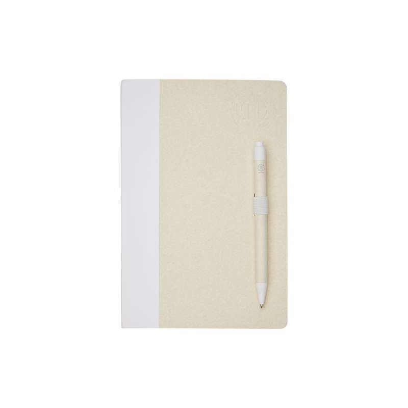 Blocco note A5 da 80 fogli a righe con penna a sfera - cod. P107811