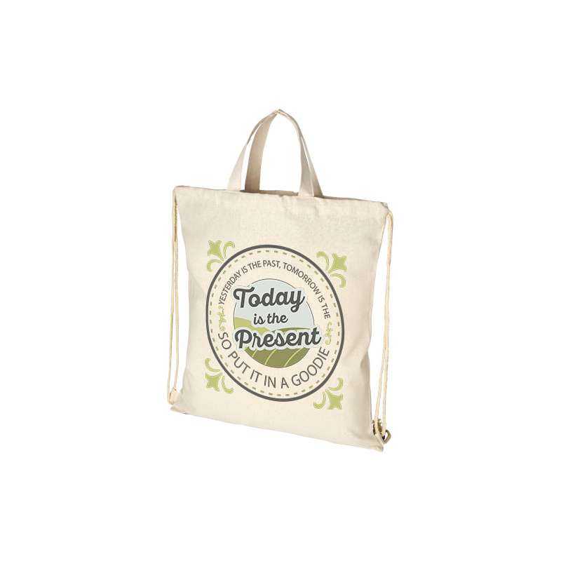 Zaino con cordoncino in tessuto riciclato - cod. P120460