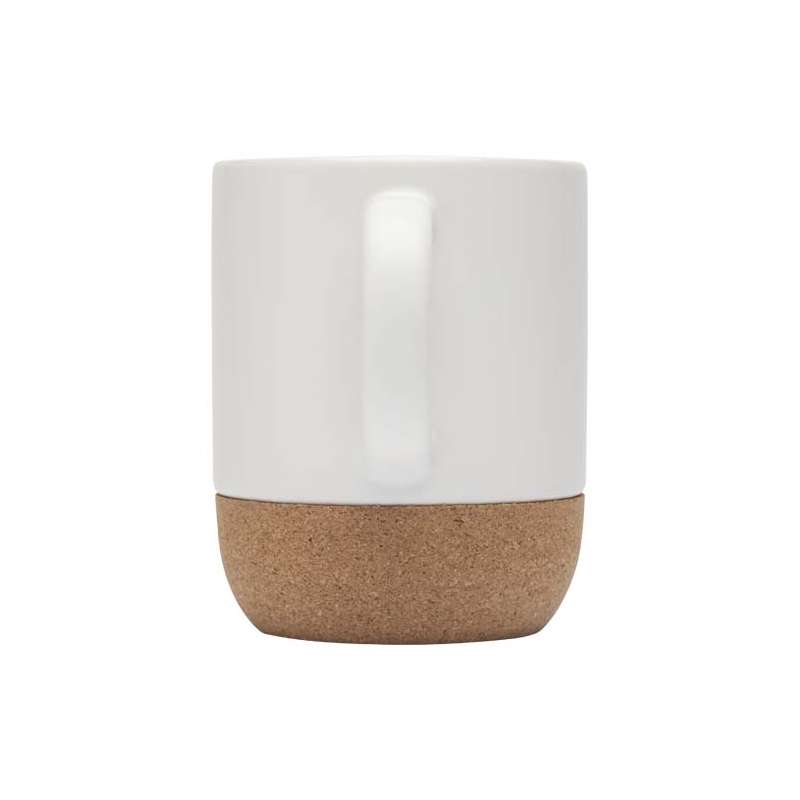 Tazze in ceramica personalizzabili da 300 ml con dettagli in sughero - cod. P100846