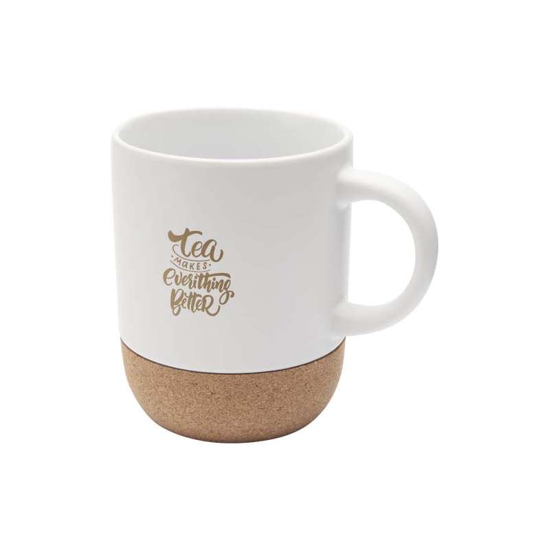Tazza in ceramica con dettagli in sughero da 300 ml - cod. P100847