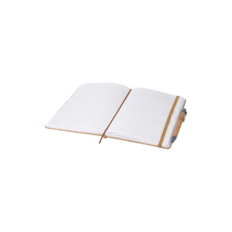 Blocco note A5 in sughero e feltro con 80 fogli a righe - cod. P107913