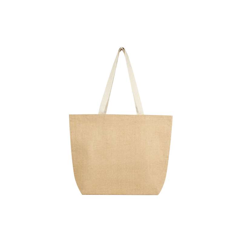 Tote bag in juta con stampa logo f.to 35x48 cm. - cod. P120674