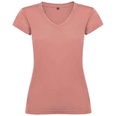 T-shirt con scollo a V da donna con scritte stampate