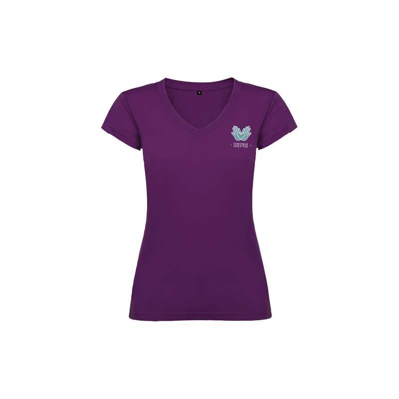 T-shirt con scollo a V da donna - cod. PR6646