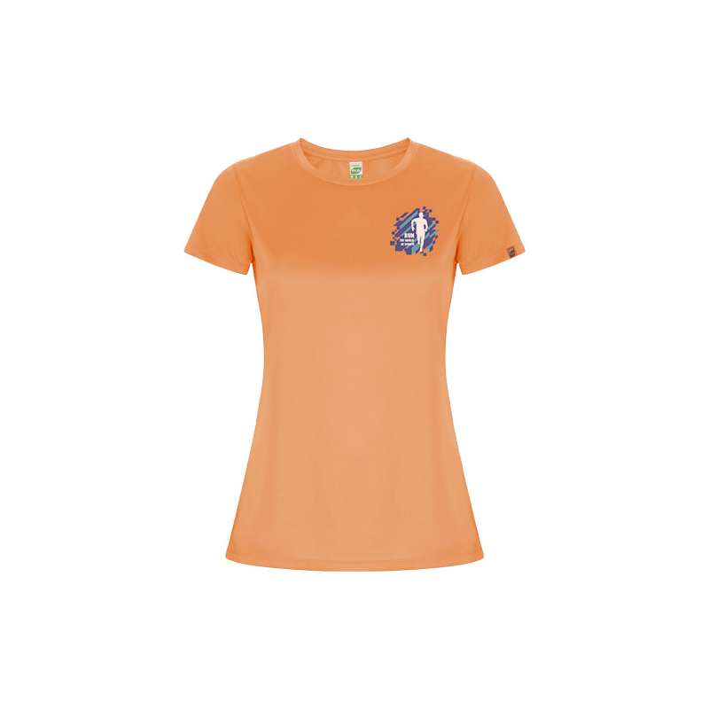 T-shirt sportiva personalizzata con logo a maniche corte da donna - cod. PR0428