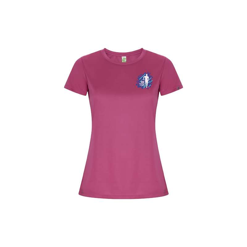 T-shirt sportiva personalizzata con logo a maniche corte da donna - cod. PR0428