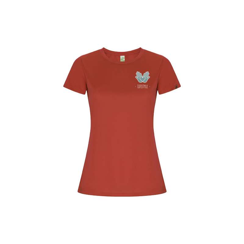 T-shirt sportiva personalizzata con logo a maniche corte da donna - cod. PR0428