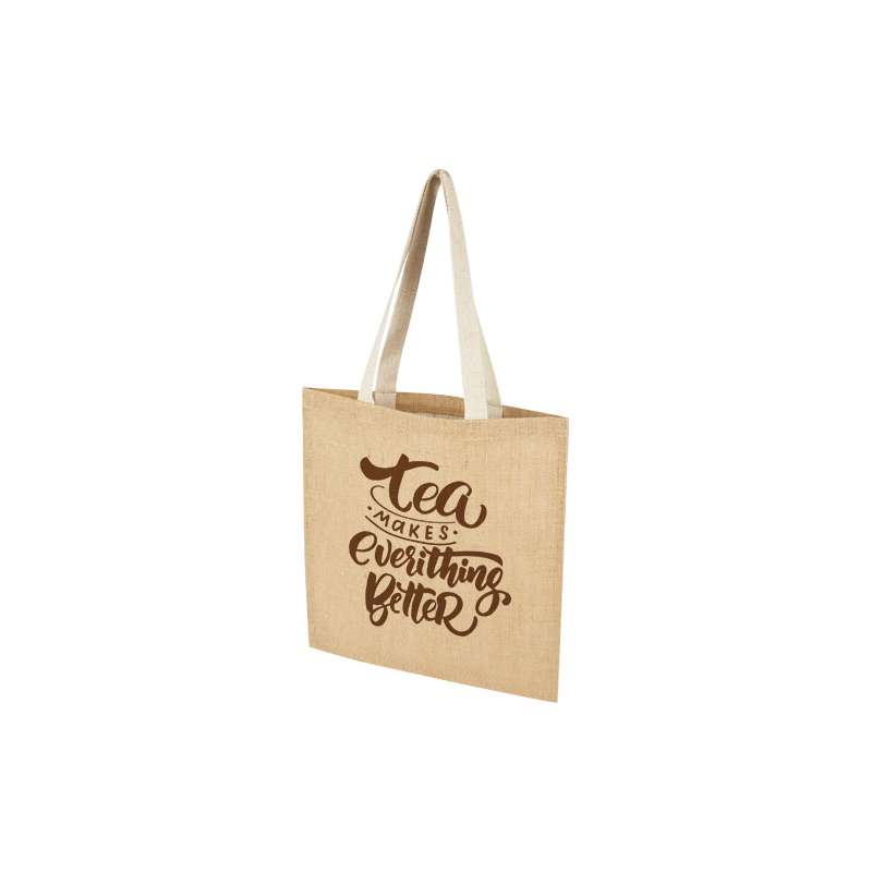Tote bag in juta con logo f.to 40x38 cm. - cod. P120673