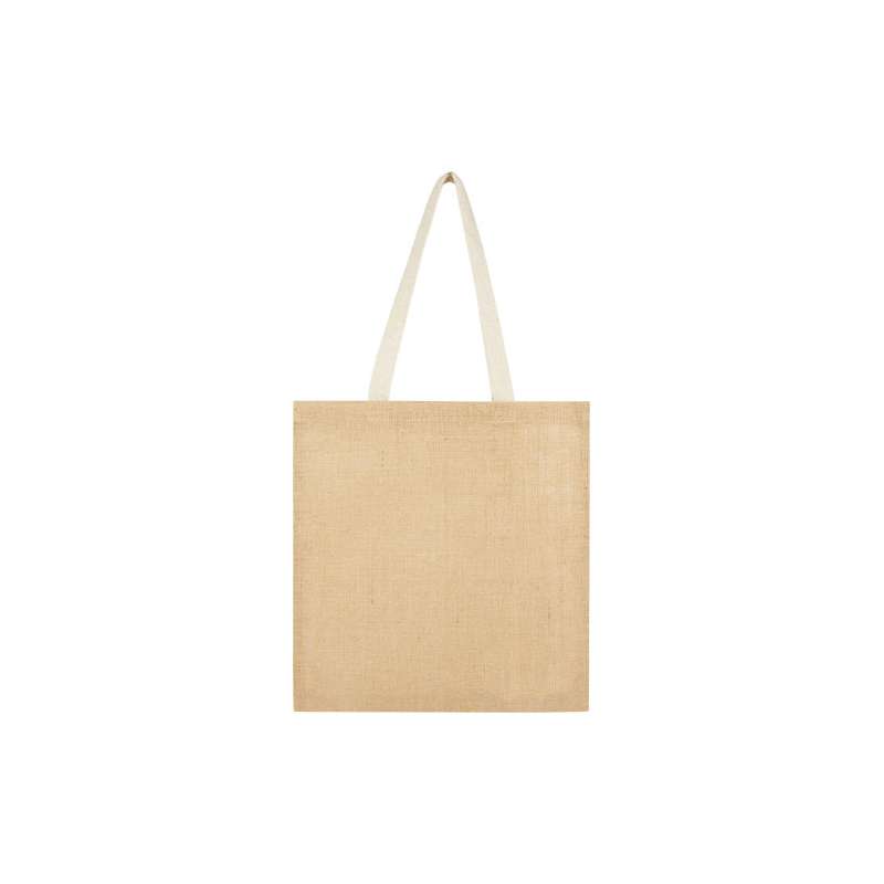 Tote bag in juta con logo f.to 40x38 cm. - cod. P120673
