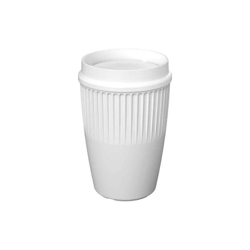 Bicchiere da 350 ml in plastica con coperchio da personalizzare - cod. P210462