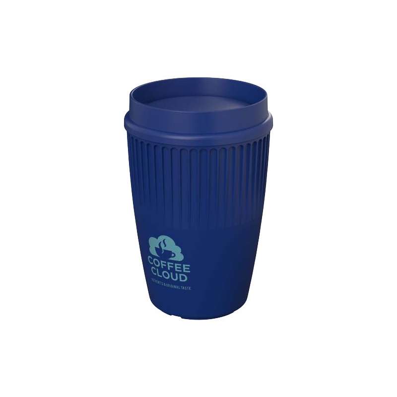 Bicchiere da 350 ml in plastica con coperchio da personalizzare - cod. P210462