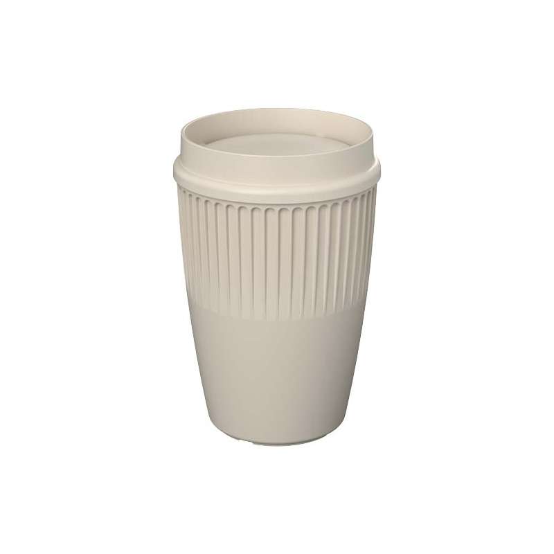 Bicchiere da 350 ml in plastica con coperchio da personalizzare - cod. P210462