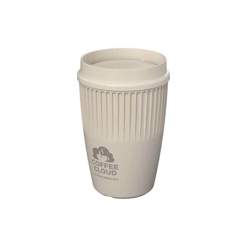 Bicchiere da 350 ml in plastica con coperchio da personalizzare - cod. P210462