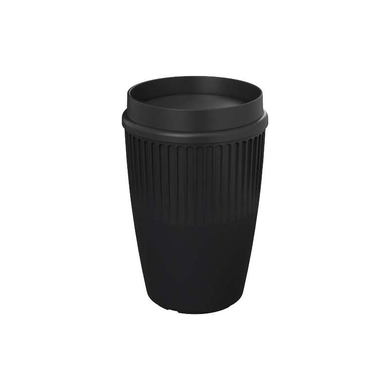 Bicchiere da 350 ml in plastica con coperchio da personalizzare - cod. P210462