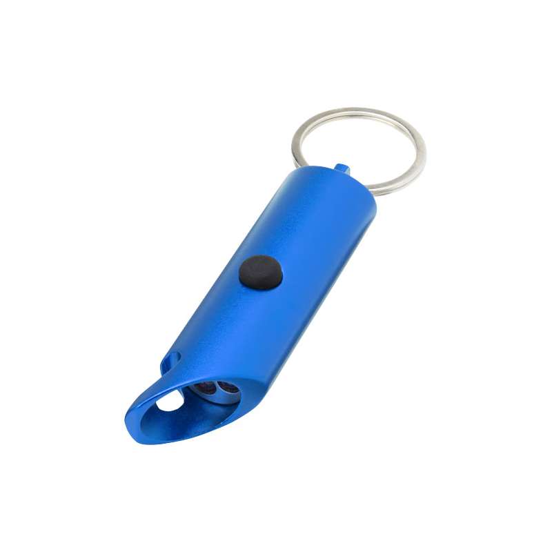 Portachiavi con torcia a LED e apribottiglie in alluminio riciclato IPX Flare - cod. P104574