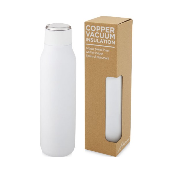 Bottiglia Marka da 600 ml con isolamento sottovuoto in rame e anello in metallo - cod. P100672
