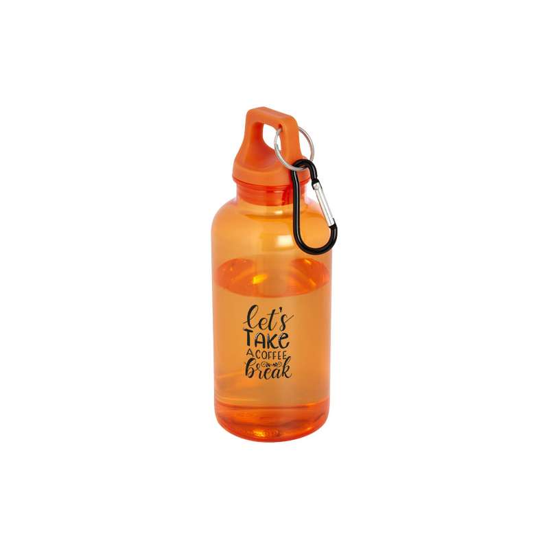 Borraccia in plastica riciclata da stampare con logo da 400 ml con moschettone - cod. P100778