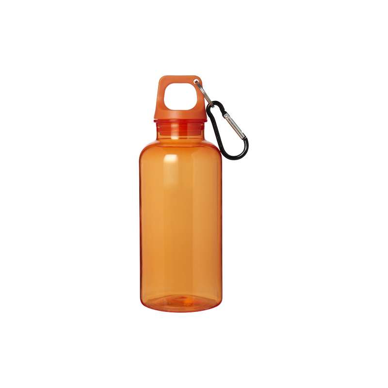 Borraccia in plastica riciclata da stampare con logo da 400 ml con moschettone - cod. P100778