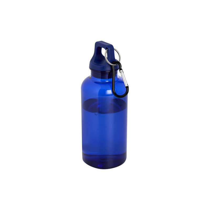 Borraccia in plastica riciclata da stampare con logo da 400 ml con moschettone - cod. P100778
