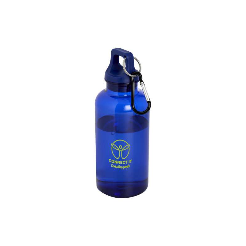Borraccia in plastica riciclata da stampare con logo da 400 ml con moschettone - cod. P100778
