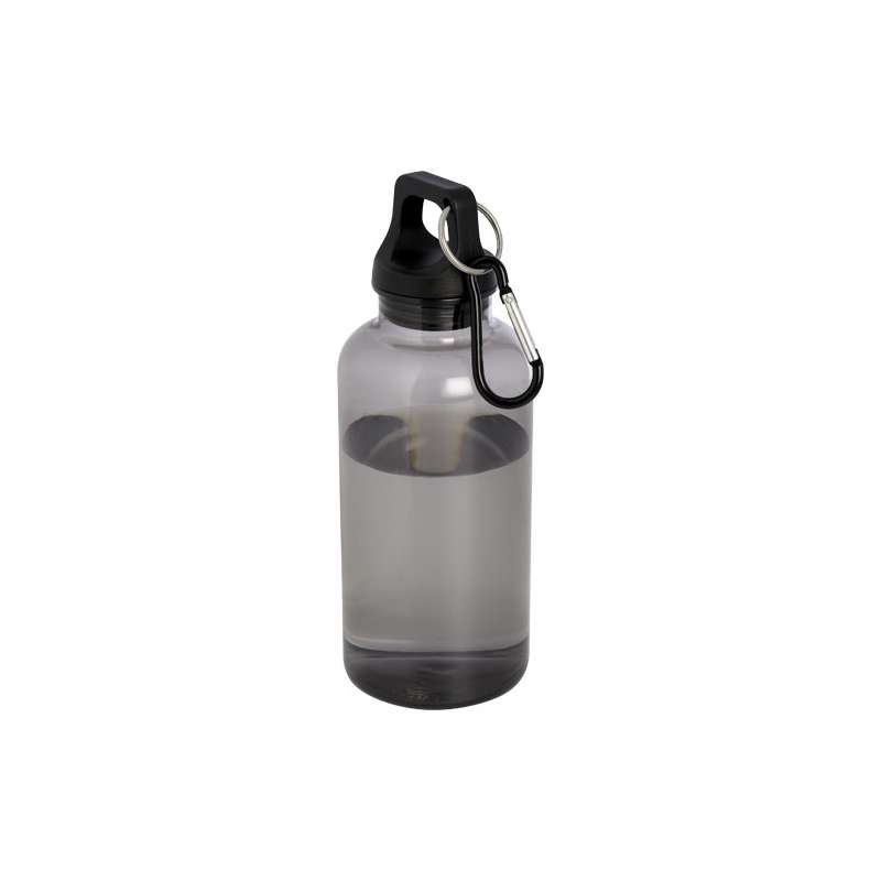 Borraccia in plastica riciclata da stampare con logo da 400 ml con moschettone - cod. P100778