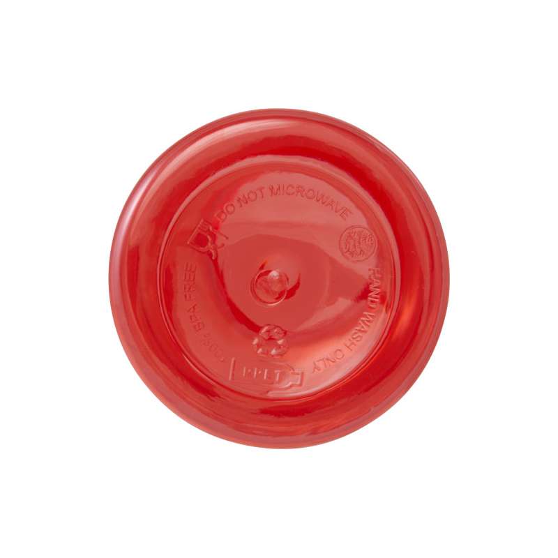 Borraccia in plastica riciclata da stampare con logo da 400 ml con moschettone - cod. P100778