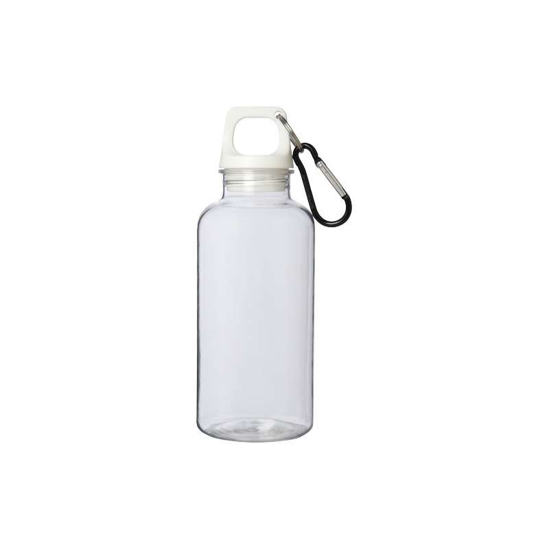 Borraccia in plastica riciclata da stampare con logo da 400 ml con moschettone - cod. P100778