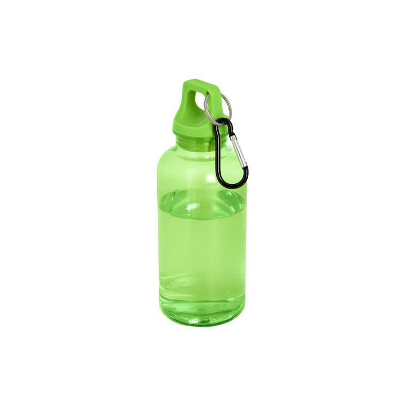Borraccia in plastica riciclata da stampare con logo da 400 ml con moschettone - cod. P100778