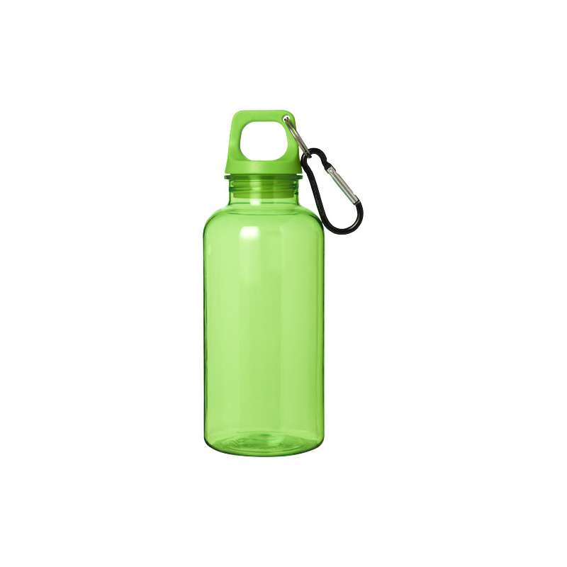 Borraccia in plastica riciclata da stampare con logo da 400 ml con moschettone - cod. P100778