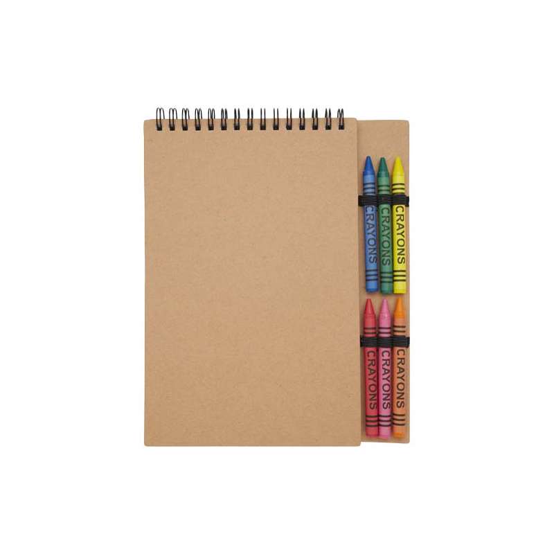 Quaderno a spirale formato A5 con e set di pastelli - cod. P107967