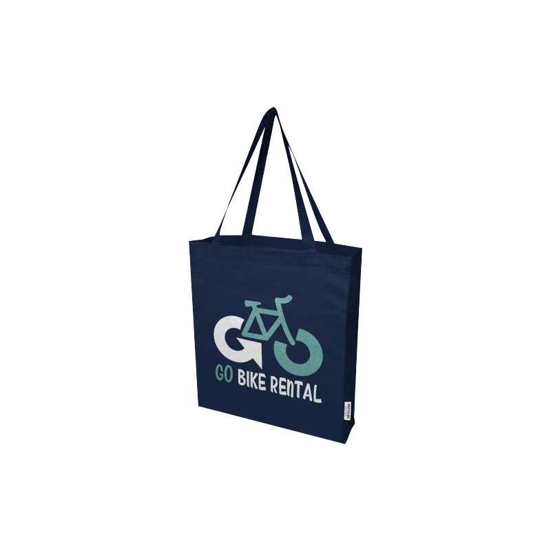Tote bag a soffietto in cotone riciclato f.to 38x41x8,5 cm. - cod. P120733