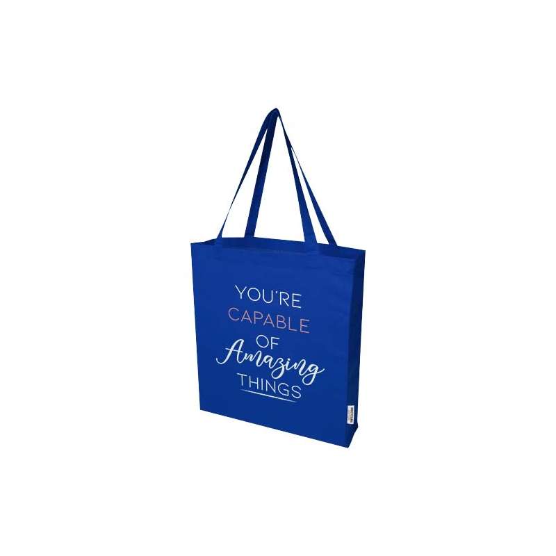 Tote bag a soffietto in cotone riciclato f.to 38x41x8,5 cm. - cod. P120733