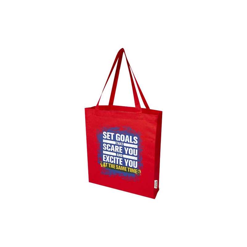 Tote bag a soffietto in cotone riciclato f.to 38x41x8,5 cm. - cod. P120733