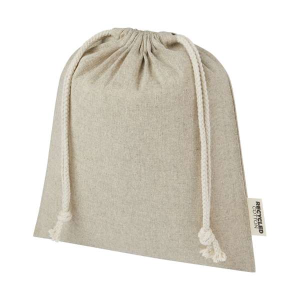 Sacchetto per confezione regalo medio in cotone riciclato 150 g/m² certificato GRS Pheebs - 1,5L - cod. P120671